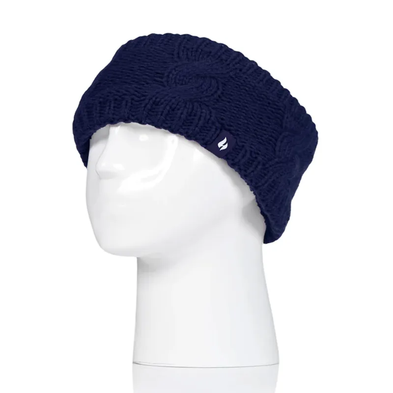 Heat Holders Ladies Alta Cable Knit Headband - Navy
